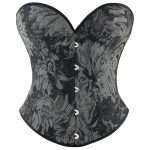 Black Corset Inspired by Monet Art – Vintage Fishbone Bustier for Women