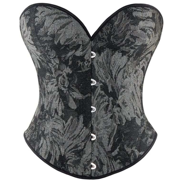 Black Corset Inspired by Monet Art – Vintage Fishbone Bustier for Women