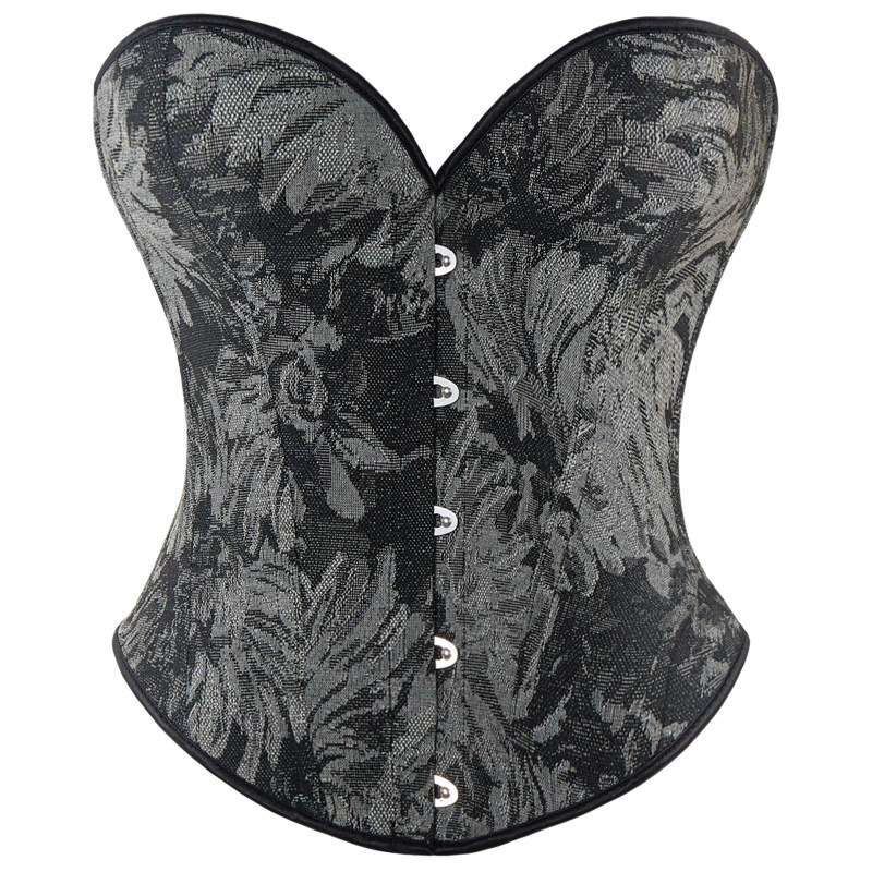 Black Corset Inspired by Monet Art – Vintage Fishbone Bustier for Women