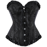 Black Corset with Bust Support & Back Lace Up – Victorian Style Shapewear for Women