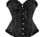 Black Corset with Bust Support & Back Lace Up – Victorian Style Shapewear for Women