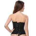 Black Corset with Bust Support & Back Lace Up – Victorian Style Shapewear for Women