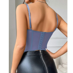 Black Corset with Lace Trim Design – Sexy Bustier Vest fo-r Women