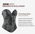 Black Corset Inspired by Monet Art – Vintage Fishbone Bustier for Women