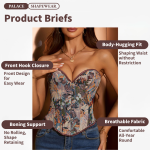 Black Corset Inspired by Monet Art – Vintage Fishbone Bustier for Women
