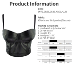 Black Corset in PU Leather – Clubwear Style Crop Top with Midriff Cut Out