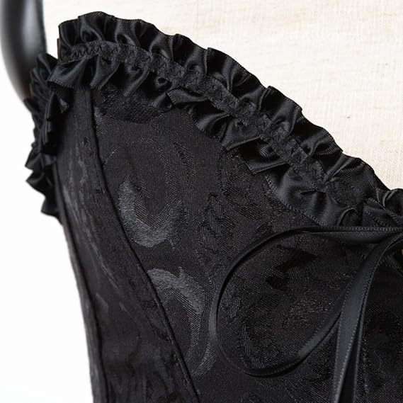 Black Corset with Bust Support & Back Lace Up – Victorian Style Shapewear for Women