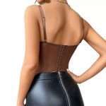 Black Corset with Lace Trim Design – Sexy Bustier Vest fo-r Women