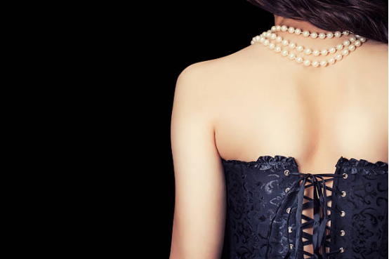 Black Corset with Romantic Lace-Up Detail
