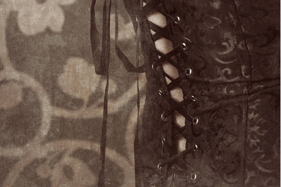 Black Corset with Steel Boning Support